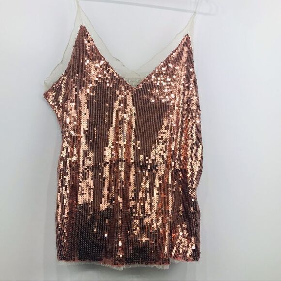 Intimately Free People Rose Gold Sequin Party Tank - Picture 4 of 11